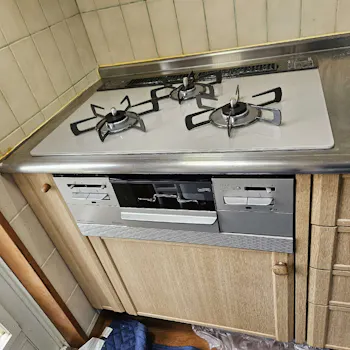 神奈川県三浦市のお客様のビルトインコンロ・ガスコンロ工事