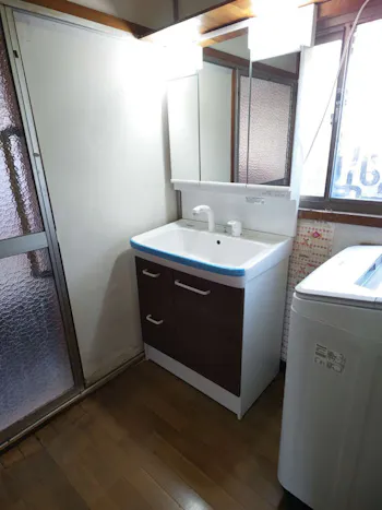 福島県いわき市のお客様の洗面化粧台工事