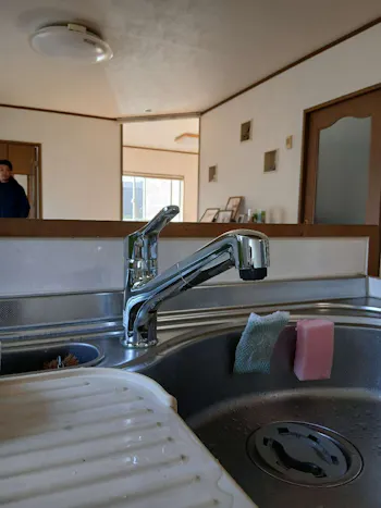 茨城県北茨城市のお客様のキッチン水栓工事