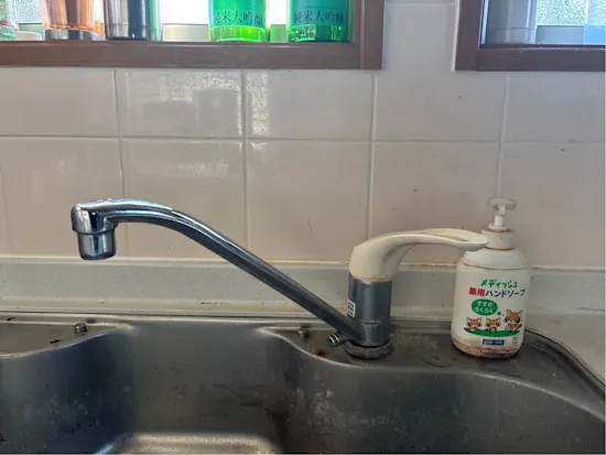 工事前　群馬県安中市のお客様のキッチン水栓交換工事