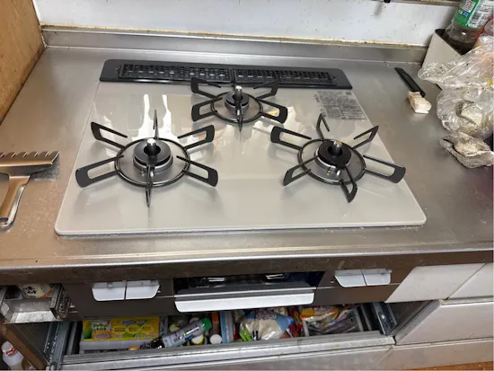 工事後　千葉県茂原市のお客様のビルトインコンロ・ガスコンロ工事