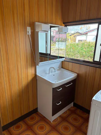 茨城県北茨城市のお客様の洗面化粧台交換工事