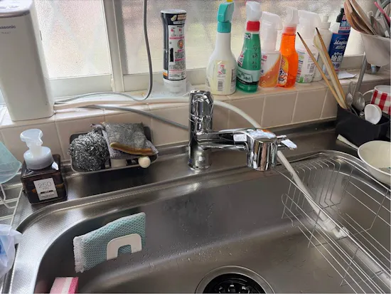 工事後　山梨県大月市のお客様の混合水栓工事