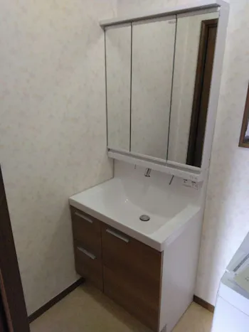 東京都あきる野市のお客様の洗面化粧台工事