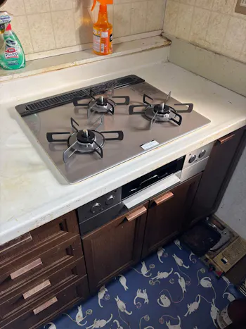 三重県四日市市のお客様のビルトインコンロ・ガスコンロ工事