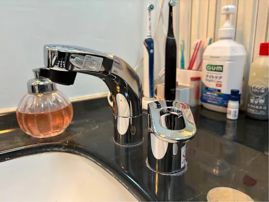 工事後　群馬県前橋市のお客様の洗面所水栓交換工事