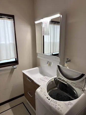 静岡県掛川市のお客様の洗面化粧台交換工事