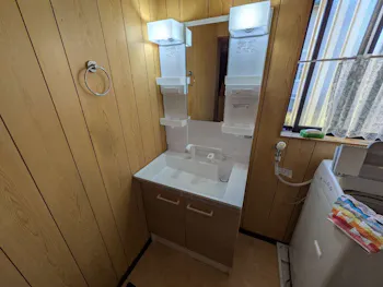 静岡県浜松市のお客様の洗面化粧台交換工事