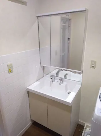 東京都八王子市のお客様の洗面化粧台工事