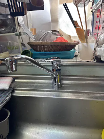 長野県岡谷市のお客様のキッチン水栓工事