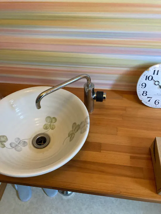 工事前　静岡県浜松市のお客様の化粧台単水栓交換工事