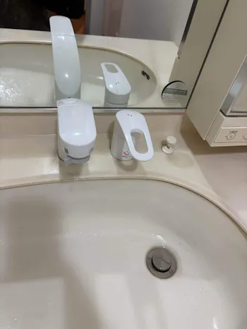 埼玉県北本市のお客様の洗面水栓交換工事　具体的な工事内容2