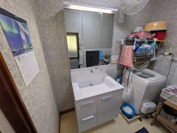 静岡県静岡市のお客様の洗面化粧台工事