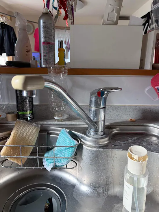 工事前　埼玉県桶川市のお客様のキッチン水栓交換工事