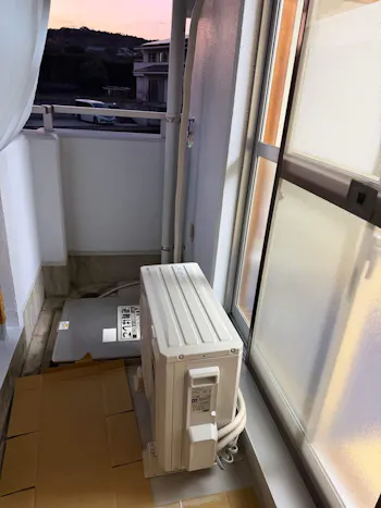 静岡県富士宮市のお客様のエアコン工事　具体的な工事内容1