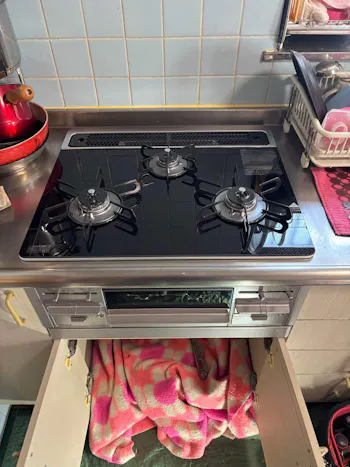 三重県四日市市のお客様のビルトインコンロ交換工事