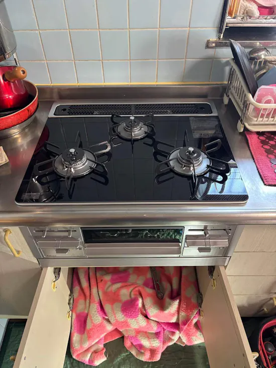 工事後　三重県四日市市のお客様のビルトインコンロ交換工事