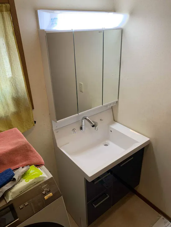 工事後　埼玉県行田市のお客様の洗面化粧台交換工事