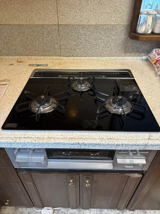 工事後　長野県岡谷市のお客様のビルトインコンロ取替工事