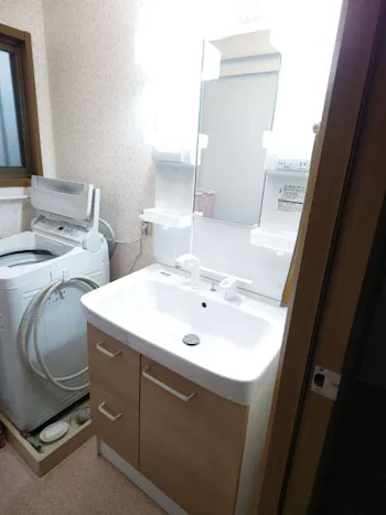 福島県いわき市のお客様の洗面化粧台工事