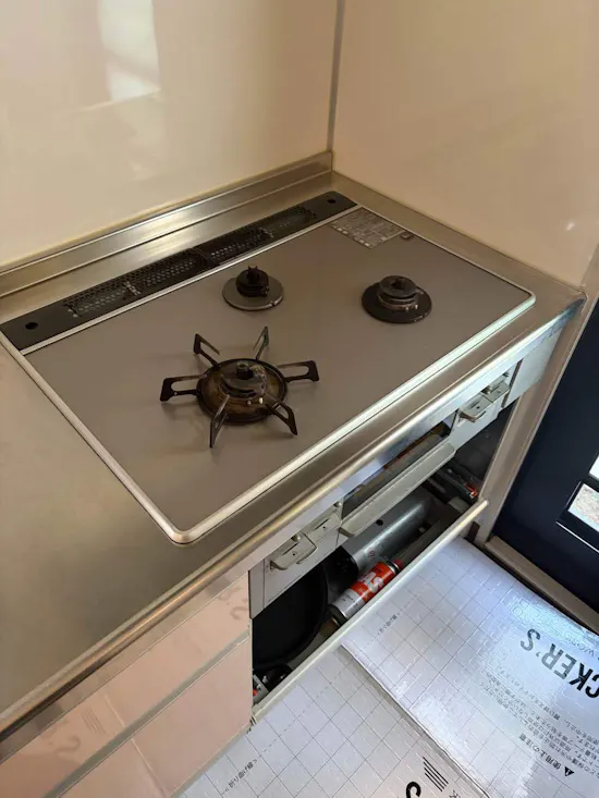 工事前　埼玉県北本市のお客様のビルトインコンロ交換工事