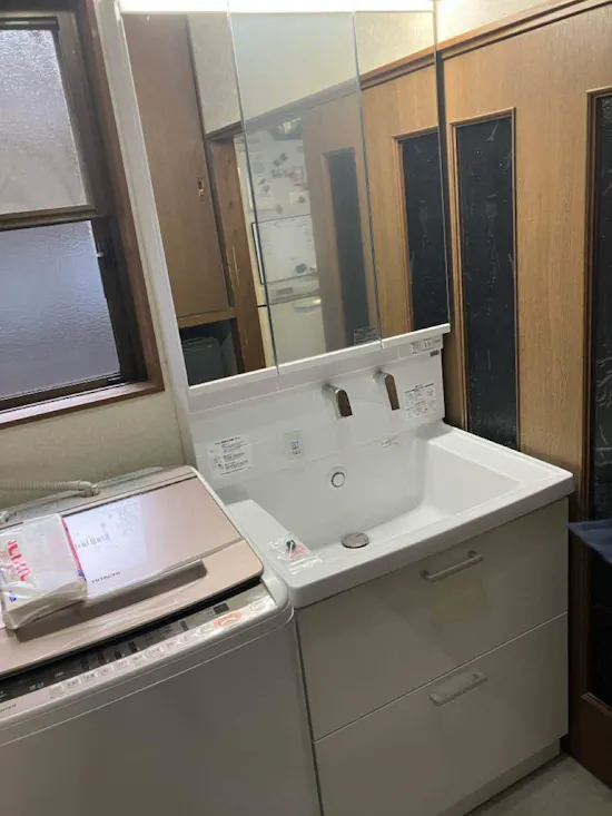工事後　新潟県新潟市のお客様の洗面化粧台交換工事