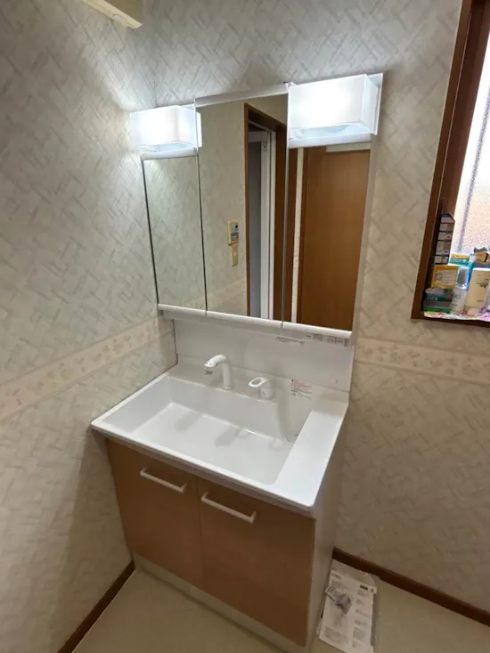 工事後　群馬県高崎市のお客様の洗面化粧台交換工事
