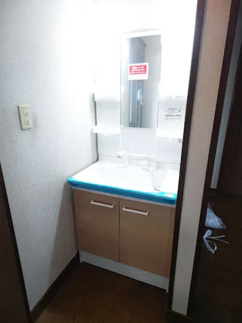福島県いわき市のお客様の洗面化粧台交換工事