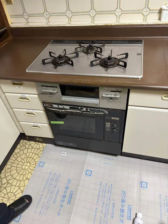 工事前　茨城県つくば市のお客様のビルトインコンロ工事