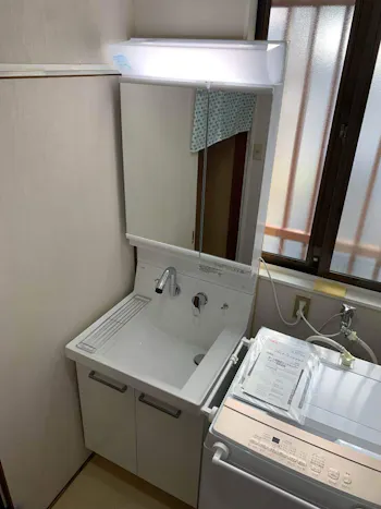 埼玉県北本市のお客様の洗面化粧台交換工事
