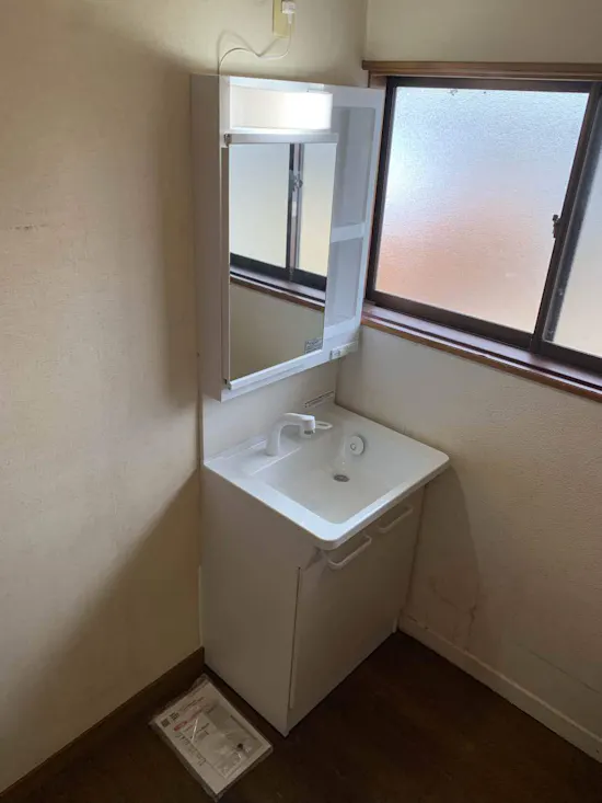 工事後　群馬県邑楽郡のお客様の洗面化粧台交換工事