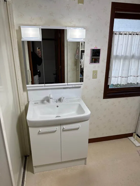 工事後　静岡県袋井市のお客様の洗面化粧台交換工事