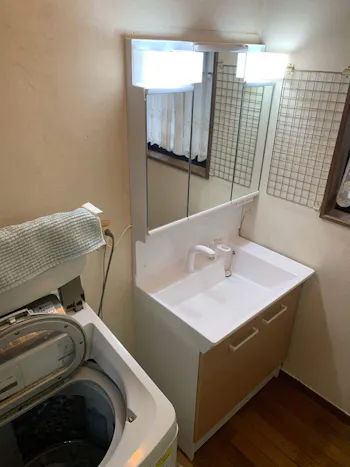 埼玉県羽生市のお客様の洗面化粧台工事