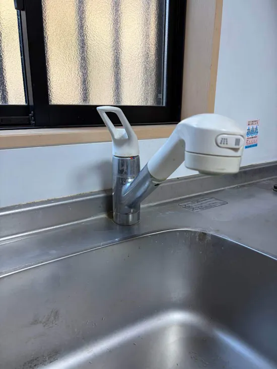 工事前　埼玉県北本市のお客様のキッチン水栓交換工事