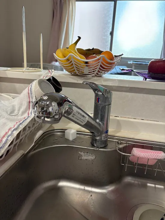 工事前　群馬県太田市のお客様のキッチン水栓交換工事