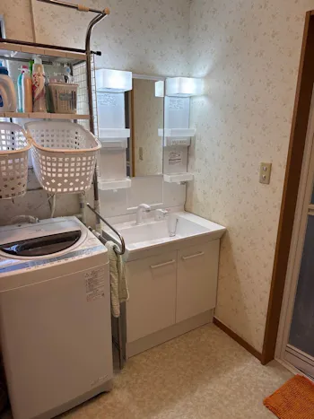 静岡県袋井市のお客様の洗面化粧台交換工事