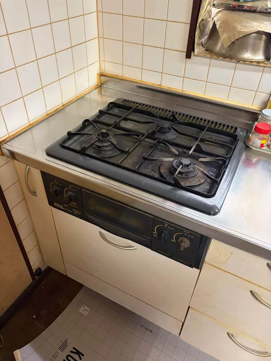 工事前　埼玉県桶川市のお客様のビルトインコンロ・ガスコンロ工事