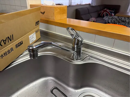 工事後　山梨県都留市のお客様の水栓工事