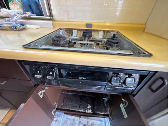 工事前　群馬県高崎市のお客様のビルトインコンロ・ガスコンロ工事