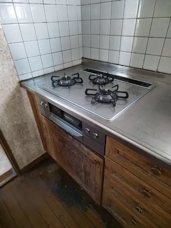 福島県いわき市のお客様のビルトインコンロ交換工事