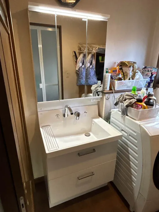 工事後　群馬県佐波郡のお客様の洗面化粧台交換工事