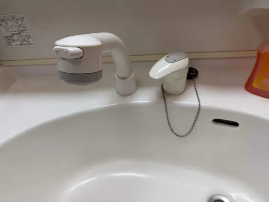 工事前　茨城県古河市のお客様の洗面水栓工事