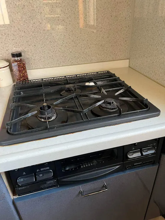 工事前　群馬県邑楽郡千代田町のお客様のビルトインコンロ交換工事