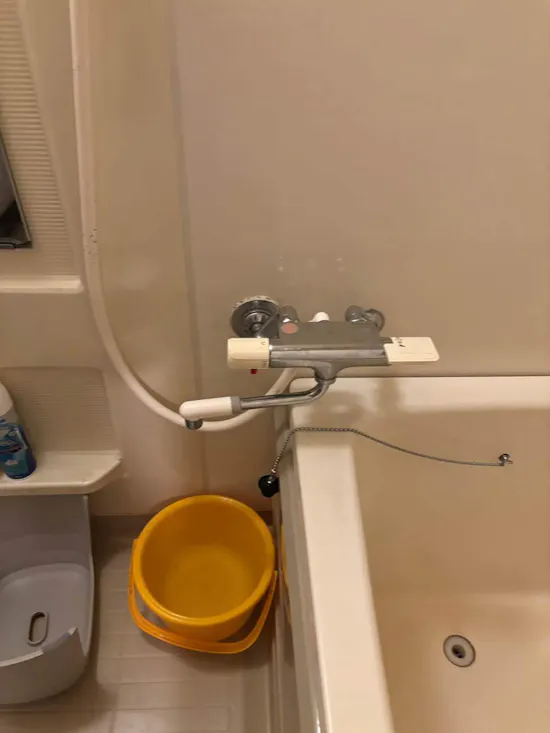 工事前　茨城県桜川市のお客様の浴室水栓交換工事