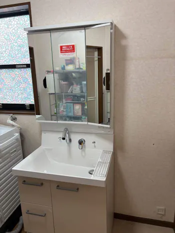 埼玉県川越市のお客様の洗面化粧台交換工事