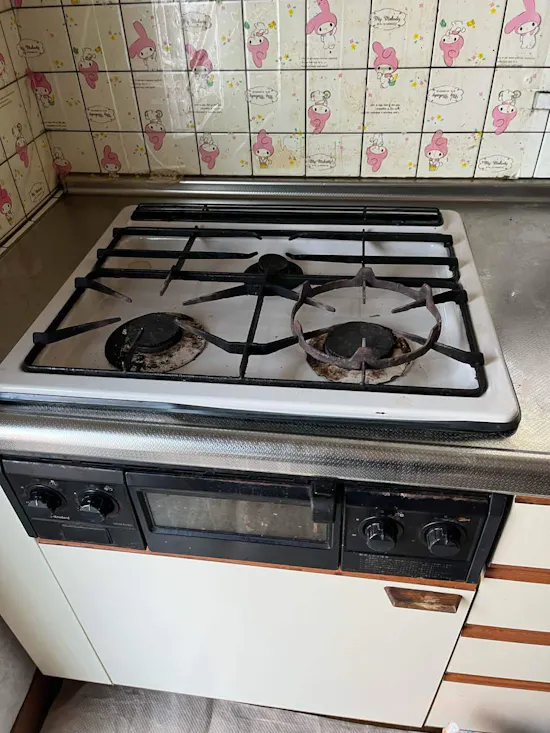 工事前　埼玉県羽生市のお客様のビルトインコンロ交換工事