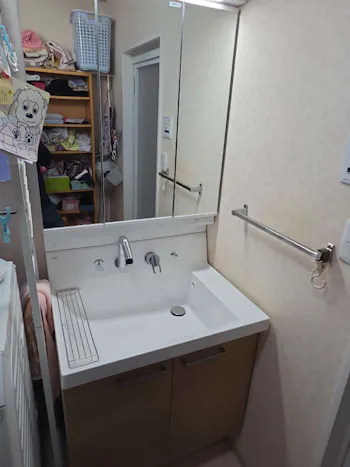 栃木県宇都宮市のお客様の洗面化粧台工事