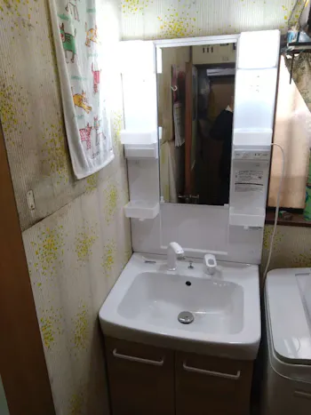 神奈川県相模原市のお客様の洗面化粧台交換工事