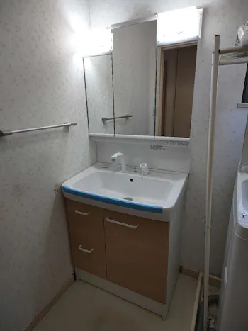 福島県いわき市のお客様の洗面化粧台交換工事
