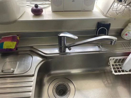 工事前　長野県小諸市のお客様の水栓工事